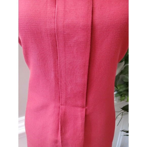 Talbots Women Solid Red Cotton Round Neck Sleeveless Knee Length Dress Size 14P - Picture 3 of 12